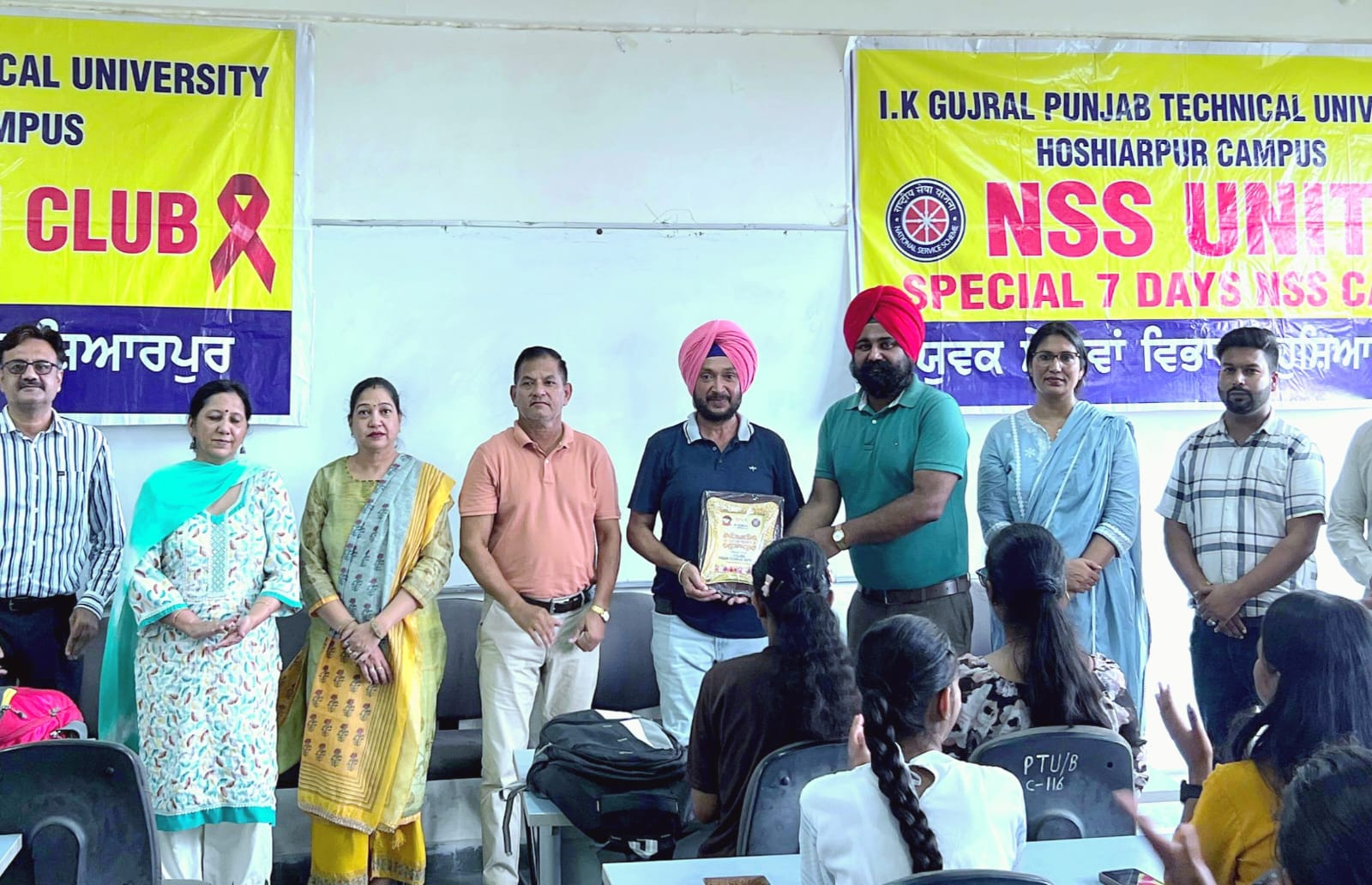 Cyclist Balraj Chauhan inspired the youth for cycling and sports in the NSS camp at IK Gujral University Campus.